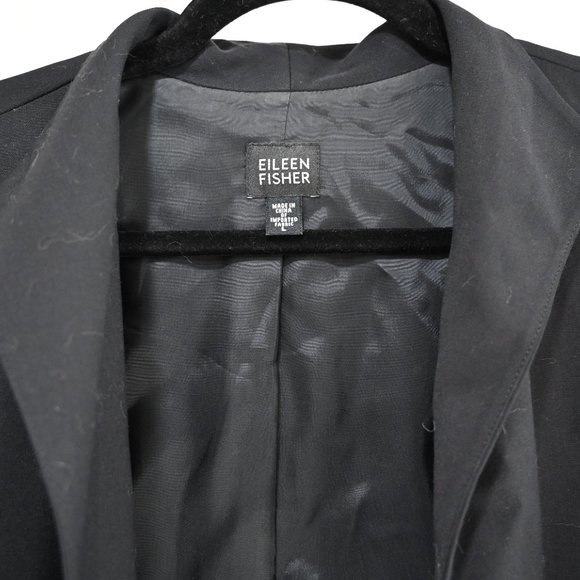 Eileen Fisher Large Open Front Classic Wool Blazer | Size Large - Picture 5 of 8